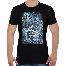 PRINTFASHION zenélő kaszás - Férfi póló - Fekete