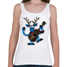 PRINTFASHION Zenélő szarvas - Női atléta - Fehér női trikó