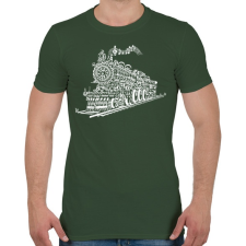 PRINTFASHION Zenevonat - Férfi póló - Katonazöld férfi póló