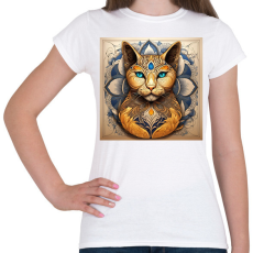 PRINTFASHION Zentangle macskafej - Női póló - Fehér