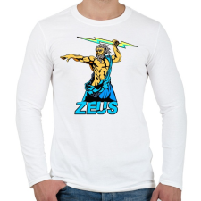 PRINTFASHION Zeusz a görög főisten - Férfi hosszú ujjú póló - Fehér férfi póló