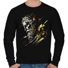 PRINTFASHION Zeusz design - Férfi pulóver - Fekete
