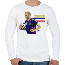 PRINTFASHION Zidane - Férfi hosszú ujjú póló - Fehér férfi póló