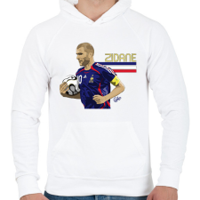 PRINTFASHION Zidane - Férfi kapucnis pulóver - Fehér férfi pulóver, kardigán