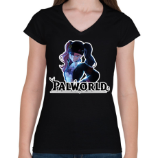 PRINTFASHION Zoe Rayne - palworld - Női V-nyakú póló - Fekete