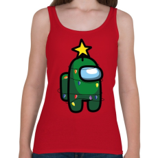 PRINTFASHION Zöld among us karácsonyi égőkkel - Női atléta - Cseresznyepiros