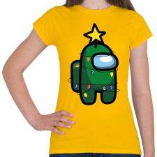 PRINTFASHION Zöld among us karácsonyi égőkkel - Női póló - Sárga női póló