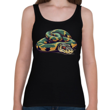 PRINTFASHION Zöld anakonda - Női atléta - Fekete női trikó