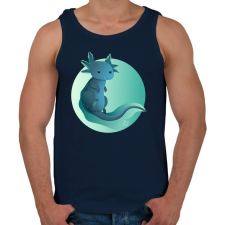 PRINTFASHION Zöld axolotl - Férfi atléta - Sötétkék atléta, trikó