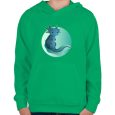 PRINTFASHION Zöld axolotl - Gyerek kapucnis pulóver - Zöld