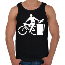 PRINTFASHION Zöld biciklis - Férfi atléta - Fekete atléta, trikó
