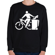 PRINTFASHION Zöld biciklis - Gyerek pulóver - Fekete