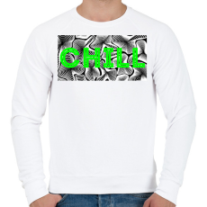 PRINTFASHION Zöld CHILL - Férfi pulóver - Fehér