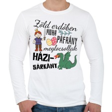 PRINTFASHION Zöld erdőben moha páfrány - Férfi hosszú ujjú póló - Fehér férfi póló
