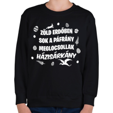 PRINTFASHION Zöld erdőben sok a páfrány - Gyerek pulóver - Fekete