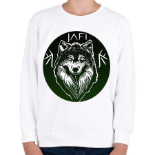 PRINTFASHION zöld farkas - Gyerek pulóver - Fehér gyerek pulóver, kardigán
