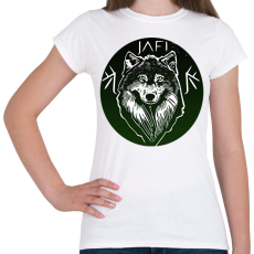 PRINTFASHION zöld farkas - Női póló - Fehér