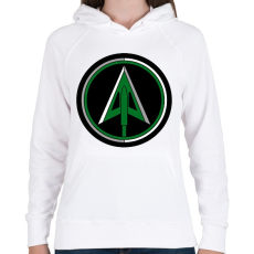 PRINTFASHION Zöld Íjász - Női kapucnis pulóver - Fehér