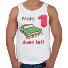 PRINTFASHION Zöld kocsi - Névvel, számmal - Férfi atléta - Fehér