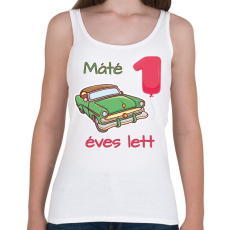 PRINTFASHION Zöld kocsi - Névvel, számmal - Női atléta - Fehér