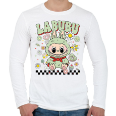 PRINTFASHION Zöld Labubu - Férfi hosszú ujjú póló - Fehér