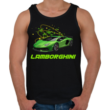 PRINTFASHION Zöld lamborghini - Férfi atléta - Fekete atléta, trikó