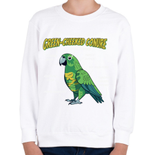 PRINTFASHION Zöld papagáj anatómia - Gyerek pulóver - Fehér gyerek pulóver, kardigán