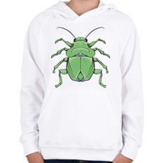 PRINTFASHION Zöld Poloska - Gyerek kapucnis pulóver - Fehér