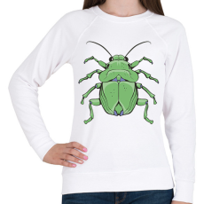 PRINTFASHION Zöld Poloska - Női pulóver - Fehér