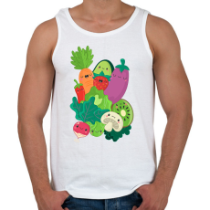 PRINTFASHION Zöldségek és gyümölcsök - Férfi atléta - Fehér