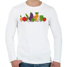 PRINTFASHION Zöldségek - Férfi hosszú ujjú póló - Fehér férfi póló