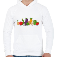 PRINTFASHION Zöldségek - Férfi kapucnis pulóver - Fehér