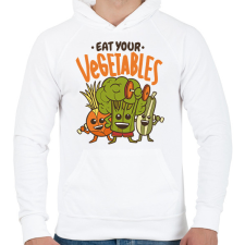 PRINTFASHION Zöldségek - Férfi kapucnis pulóver - Fehér férfi pulóver, kardigán