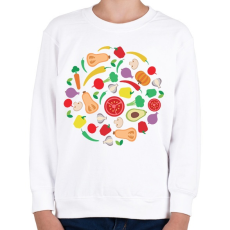 PRINTFASHION Zöldségek - Gyerek pulóver - Fehér