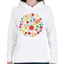 PRINTFASHION Zöldségek - Női kapucnis pulóver - Fehér női pulóver, kardigán