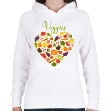 PRINTFASHION Zöldségek - Női kapucnis pulóver - Fehér női pulóver, kardigán