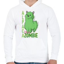 PRINTFASHION Zombi alpaca - Férfi kapucnis pulóver - Fehér férfi pulóver, kardigán
