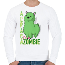 PRINTFASHION Zombi alpaca - Férfi pulóver - Fehér férfi pulóver, kardigán