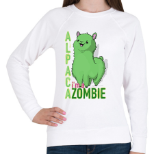PRINTFASHION Zombi alpaca - Női pulóver - Fehér női pulóver, kardigán