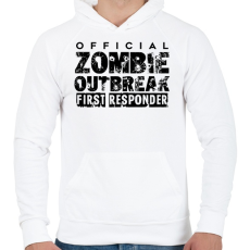 PRINTFASHION Zombi apokalipszis - Férfi kapucnis pulóver - Fehér