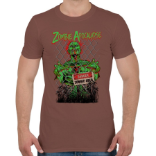 PRINTFASHION Zombi apokalipszis - Férfi póló - Mogyoróbarna férfi póló