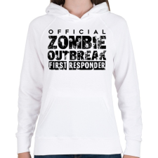 PRINTFASHION Zombi apokalipszis - Női kapucnis pulóver - Fehér női pulóver, kardigán
