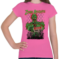 PRINTFASHION Zombi apokalipszis - Női póló - Rózsaszín