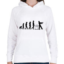 PRINTFASHION Zombi evolúció - Női kapucnis pulóver - Fehér női pulóver, kardigán