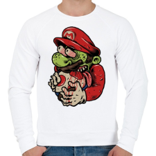 PRINTFASHION Zombi Mario - Férfi pulóver - Fehér férfi pulóver, kardigán