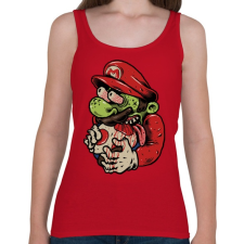 PRINTFASHION Zombi Mario - Női atléta - Cseresznyepiros női trikó