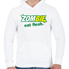 PRINTFASHION Zombi szendvics - Férfi kapucnis pulóver - Fehér