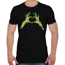 PRINTFASHION Zombi szív - Férfi póló - Fekete férfi póló