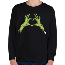 PRINTFASHION Zombi szív - Gyerek pulóver - Fekete gyerek pulóver, kardigán