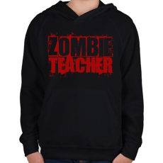 PRINTFASHION Zombi tanár - Gyerek kapucnis pulóver - Fekete